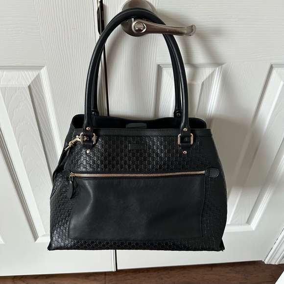 Gucci Micro Guccissima Black Leather Large Tote/Shoulder bag - Picture 14 of 16